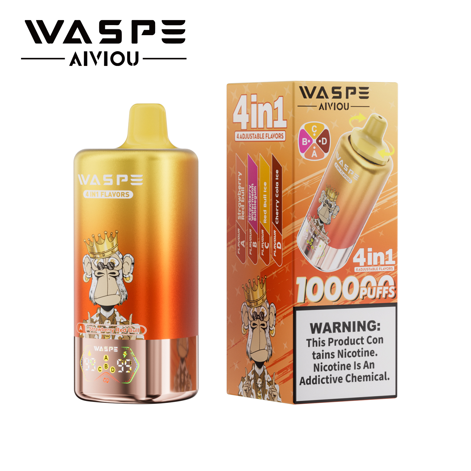 Waspe Aiviou 4 in 1 Disposable Vape 100k Puffs (CN warehouse)