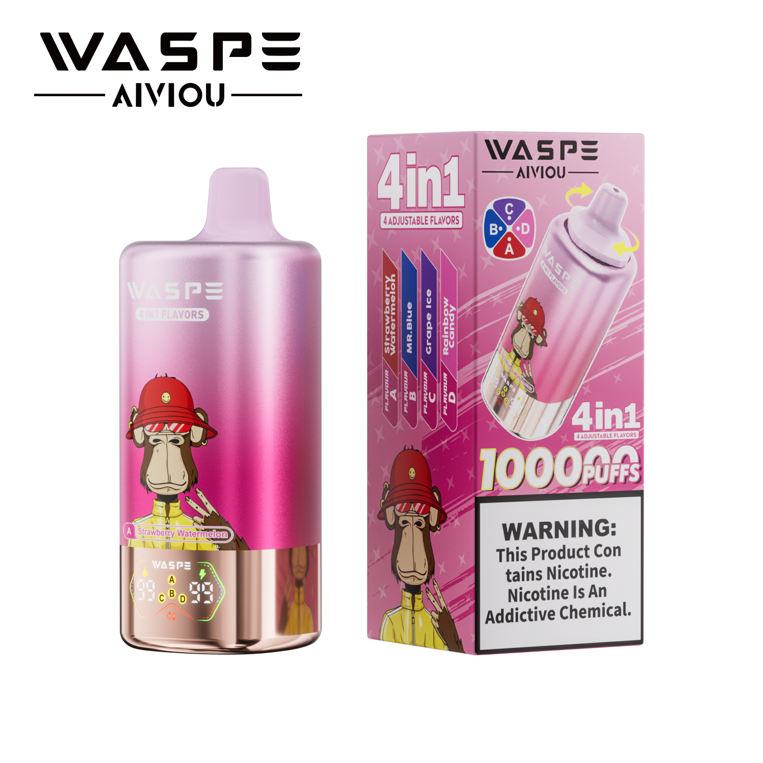 Waspe Aiviou 4 in 1 Disposable Vape 100k Puffs (CN warehouse)