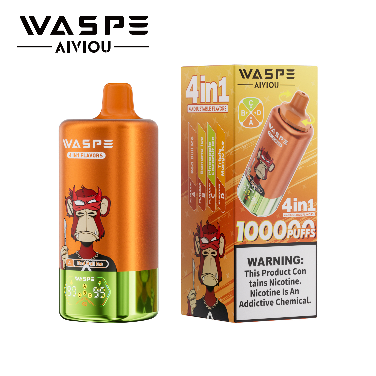 Waspe Aiviou 4 in 1 Disposable Vape 100k Puffs (CN warehouse)