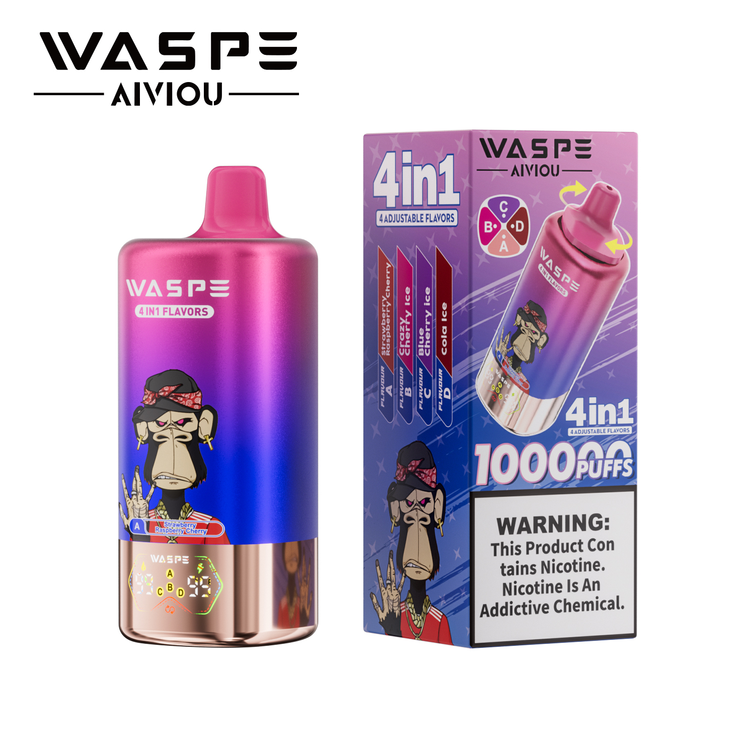 Waspe Aiviou 4 in 1 Disposable Vape 100k Puffs (CN warehouse)