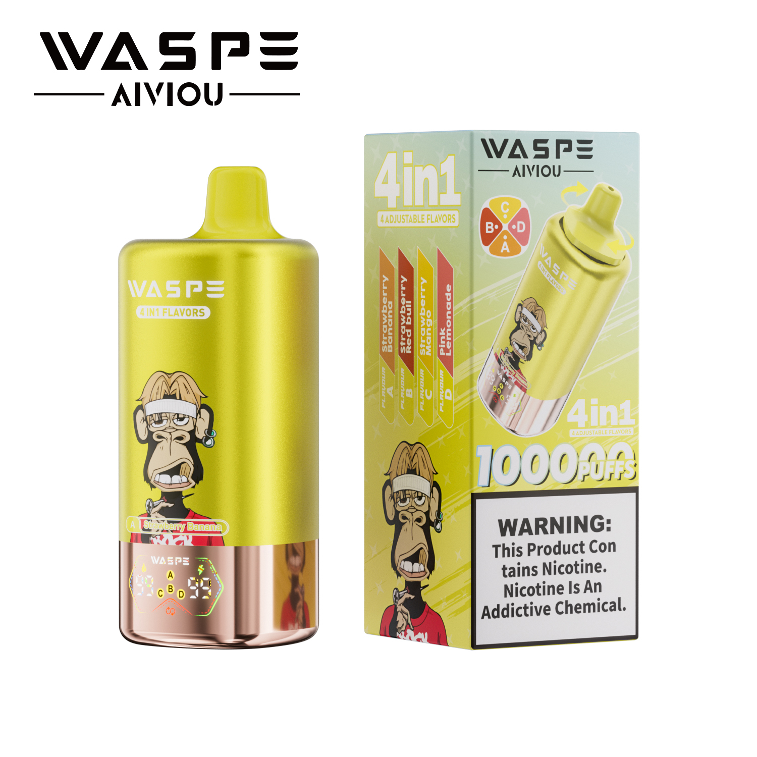 Waspe Aiviou 4 in 1 Disposable Vape 100k Puffs (CN warehouse)