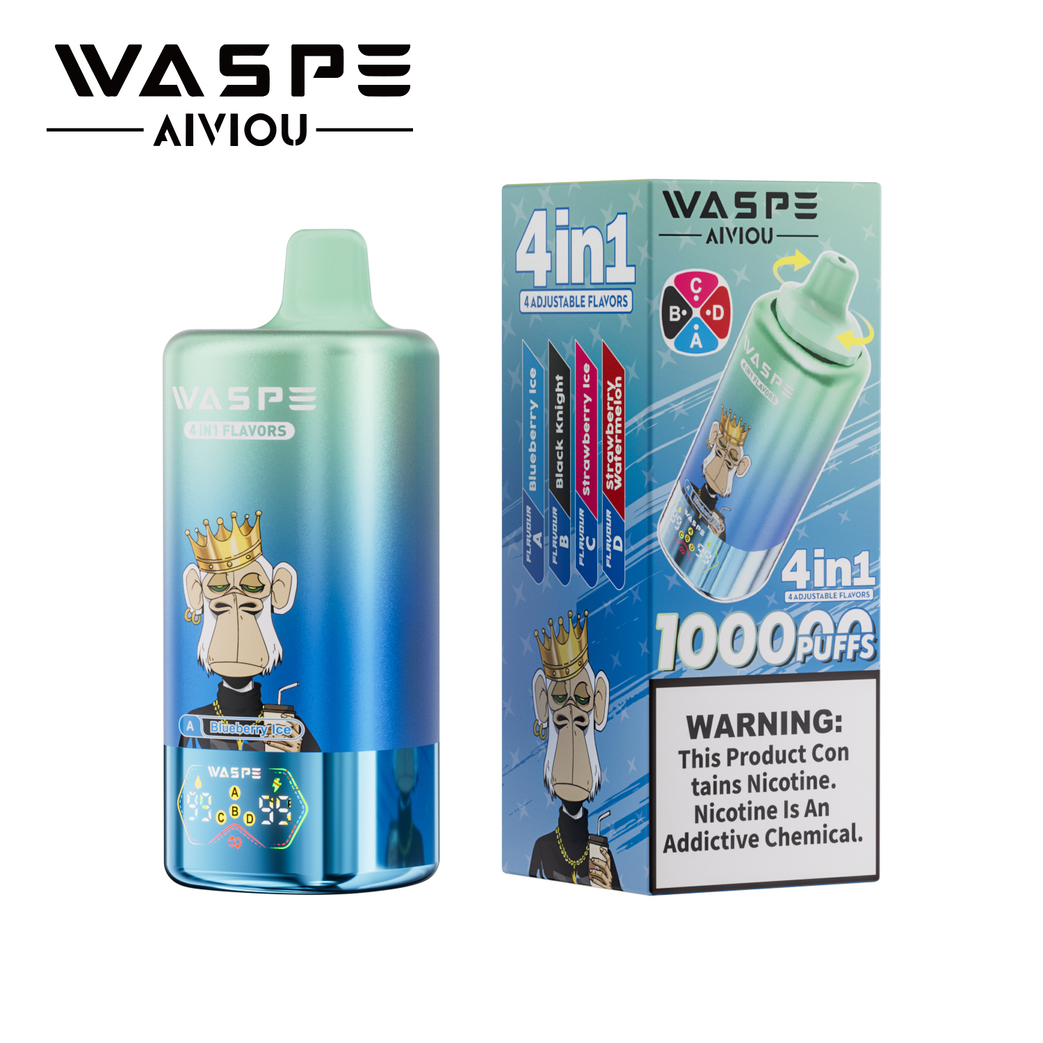 Waspe Aiviou 4 in 1 Disposable Vape 100k Puffs (CN warehouse)