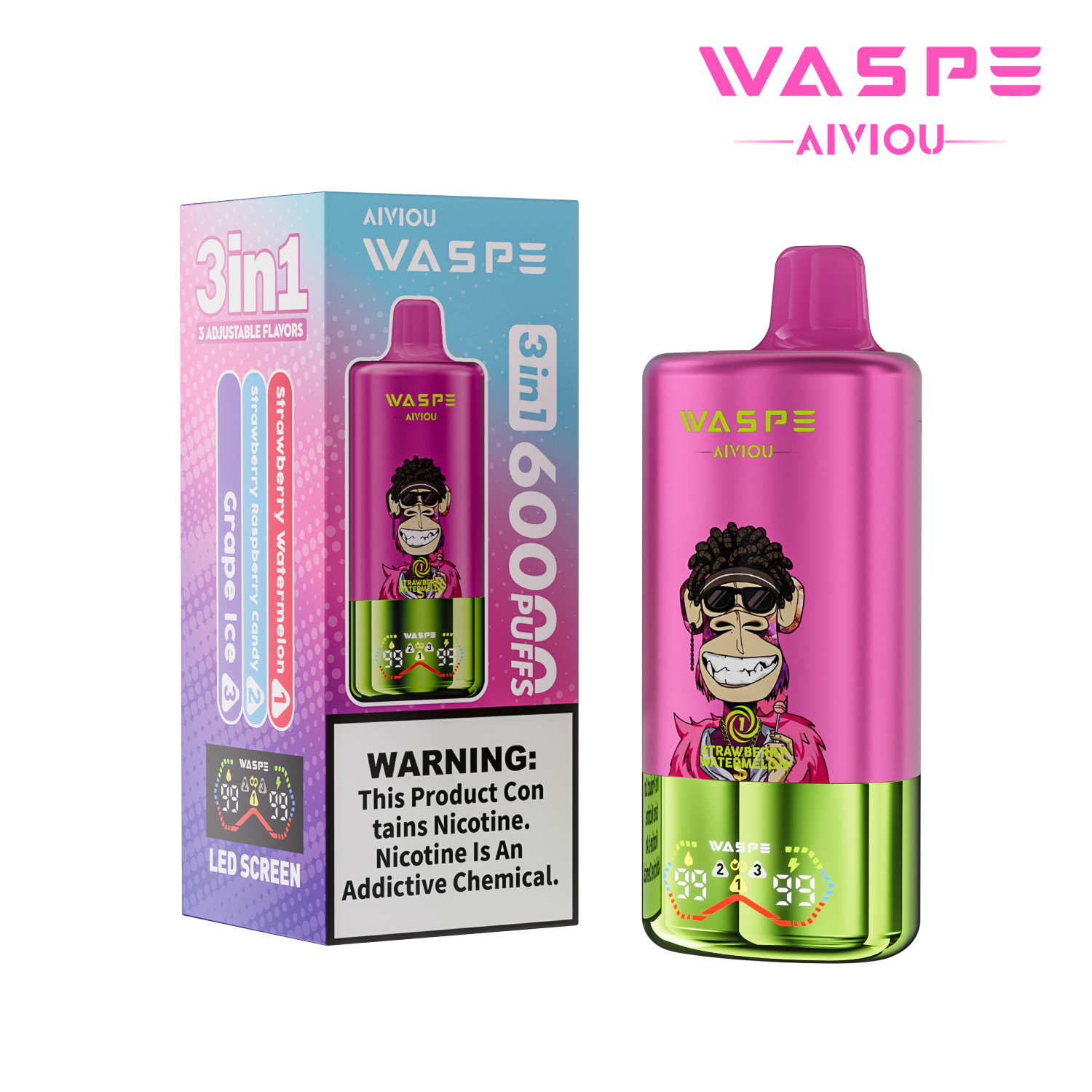 Waspe Aiviou 3 in 1 Disposable Vape 60k puffs (CN Warehouse)