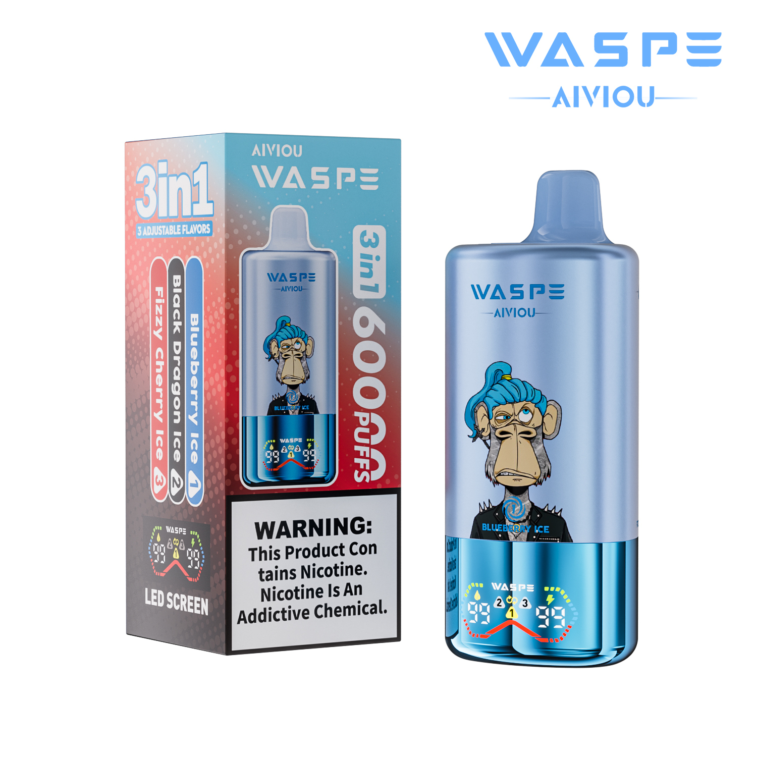 Waspe Aiviou 3 in 1 Disposable Vape 60k puffs (CN Warehouse)