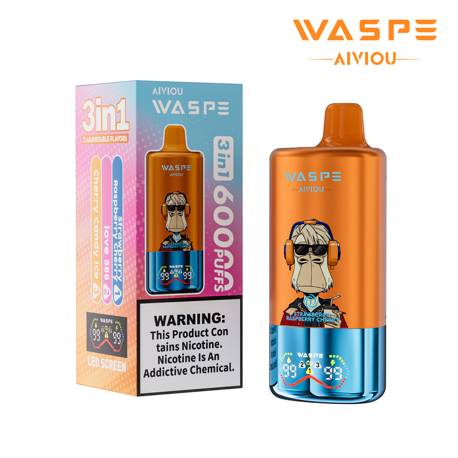 Waspe Aiviou 3 in 1 Disposable Vape 60k puffs (CN Warehouse)