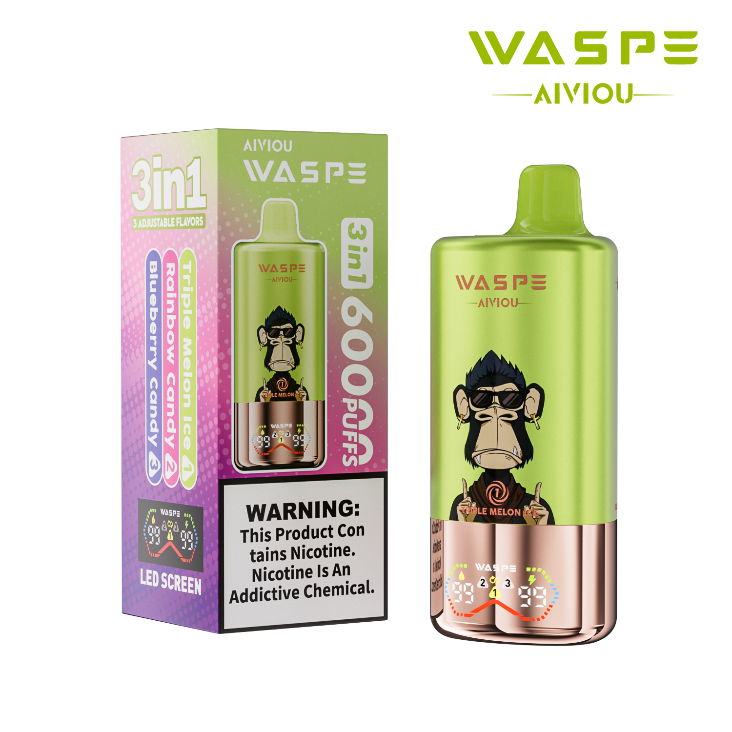 Waspe Aiviou 3 in 1 Disposable Vape 60k puffs (CN Warehouse)