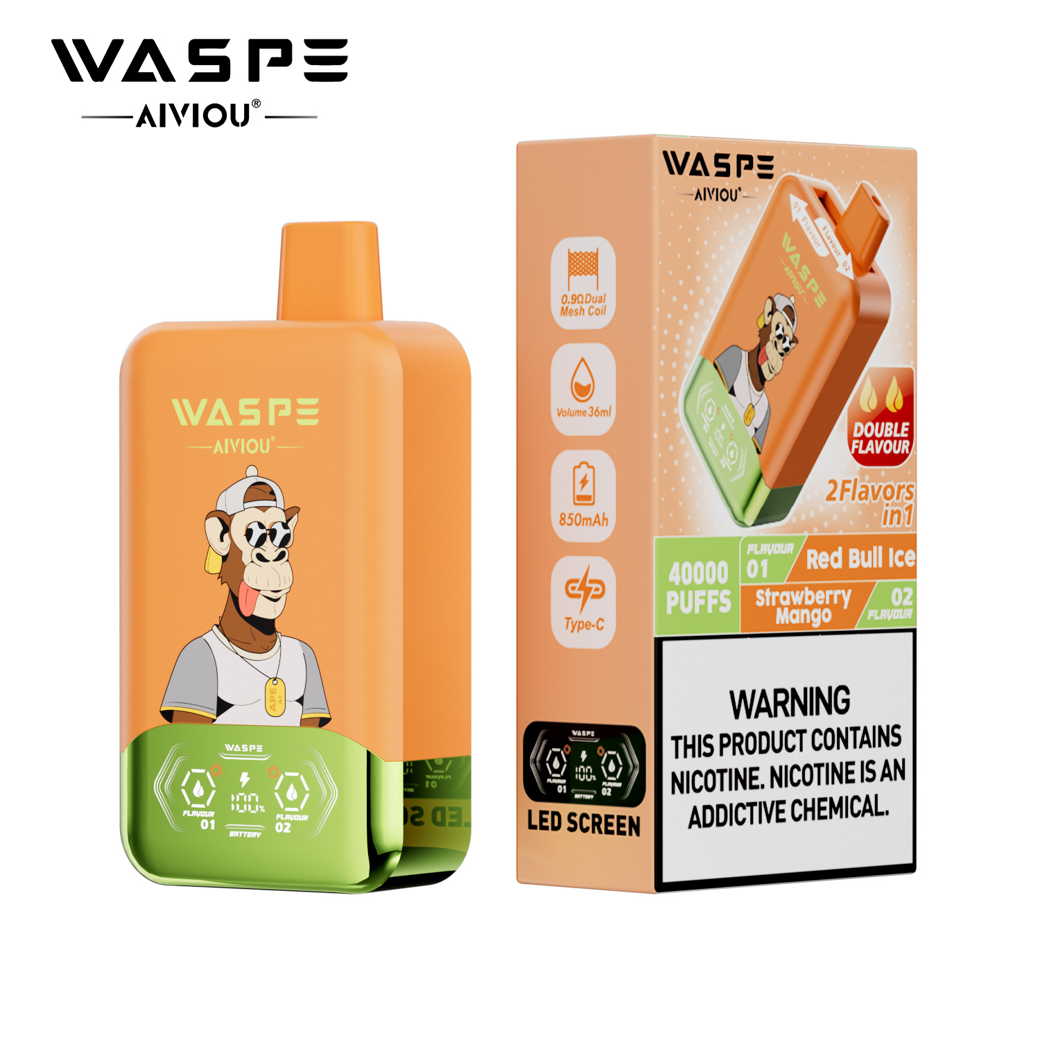 Waspe Aiviou 2 in 1 Disposable Vape 40k Puffs