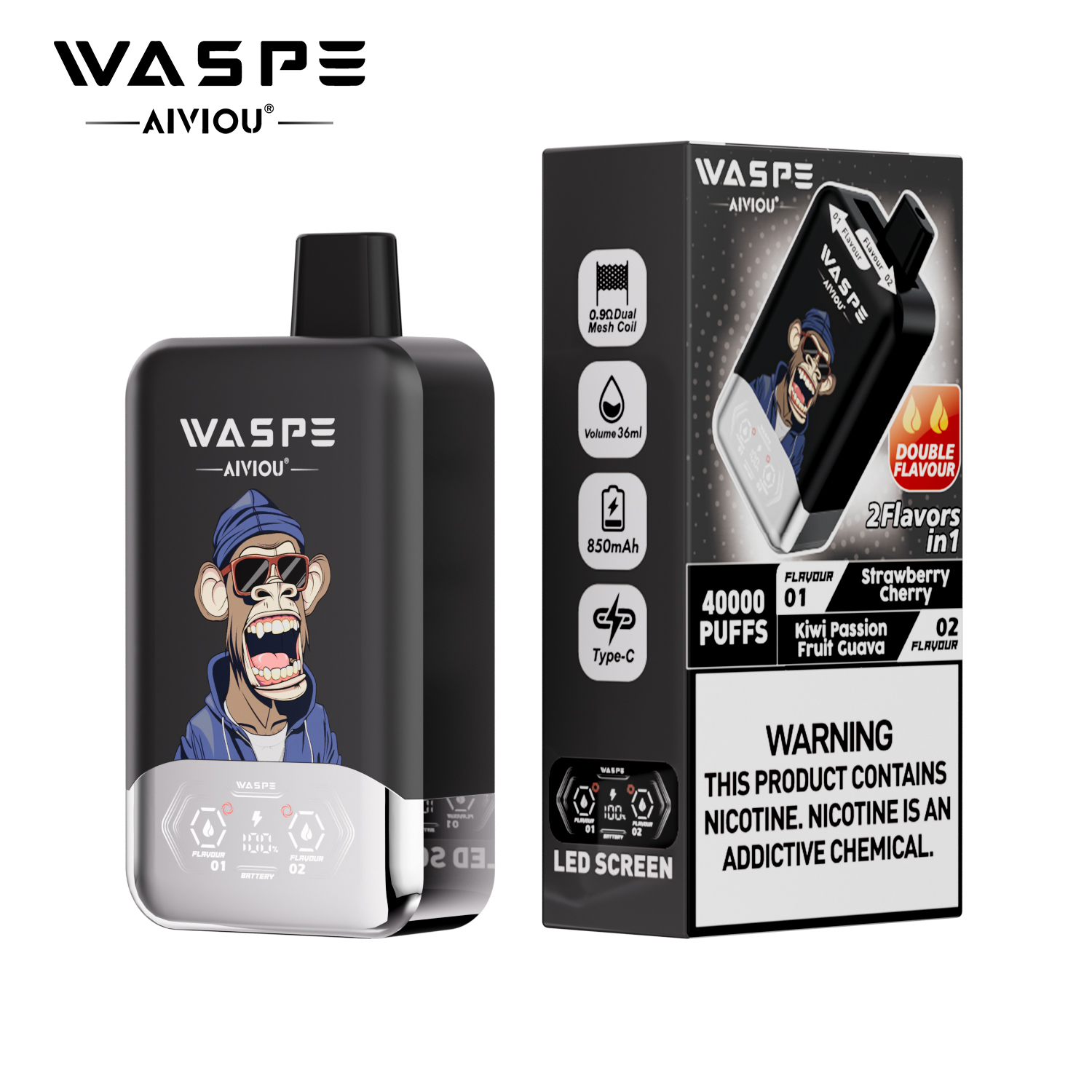 Waspe Aiviou 2 in 1 Disposable Vape 40k Puffs