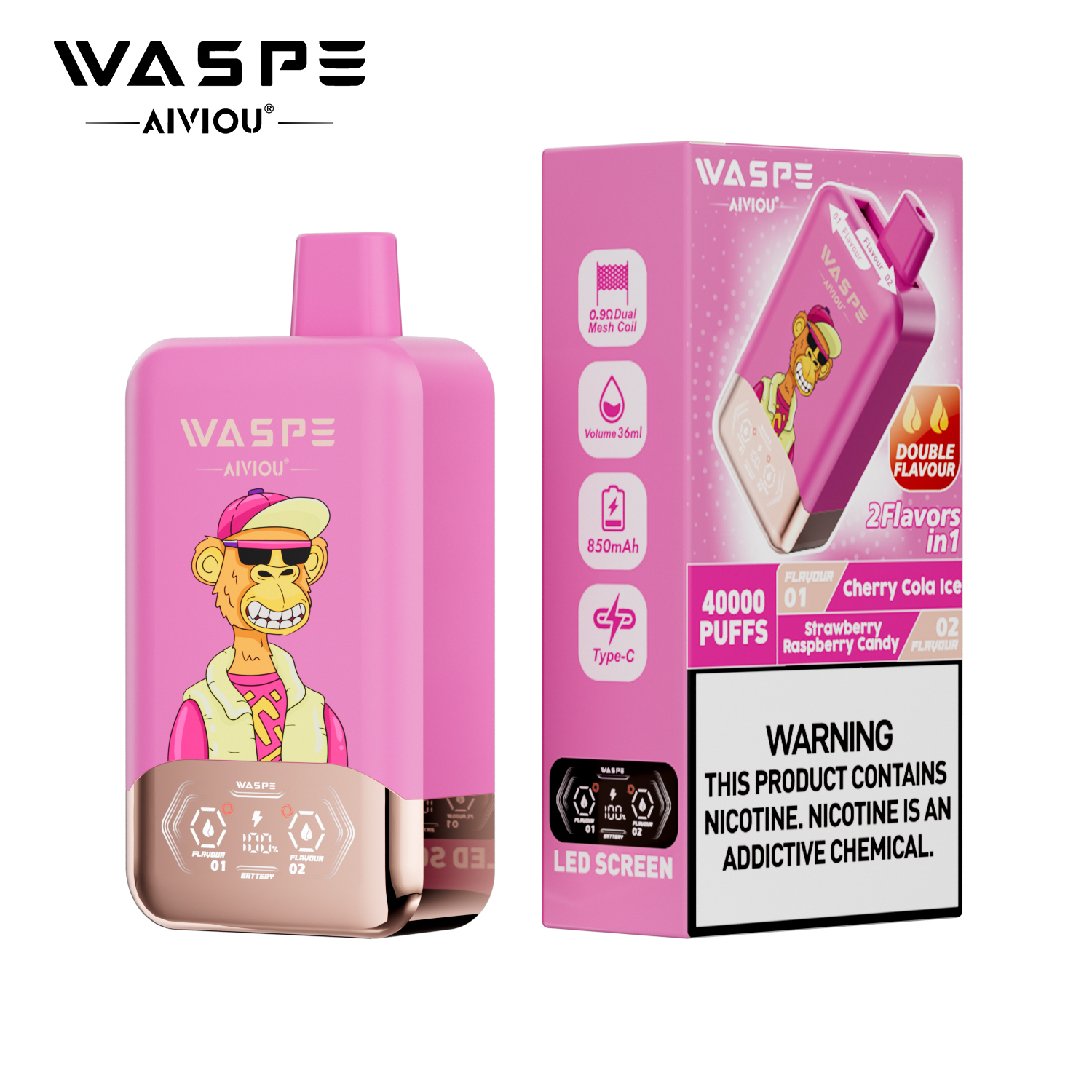 Waspe Aiviou 2 in 1 Disposable Vape 40k Puffs