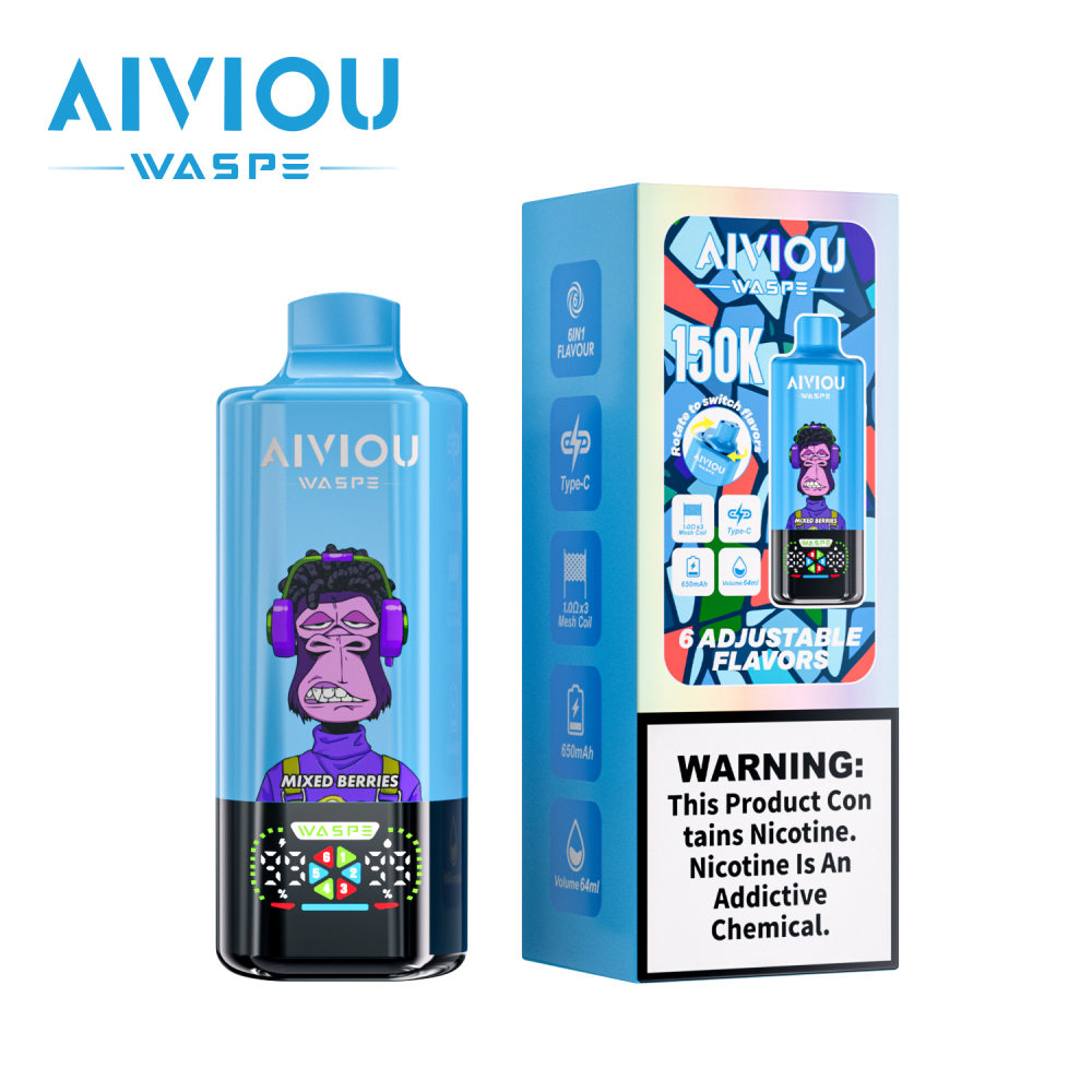 Waspe Aiviou 6 in 1 Disposable Vape 150k Puffs 0/20/50mg (CN Warehouse)