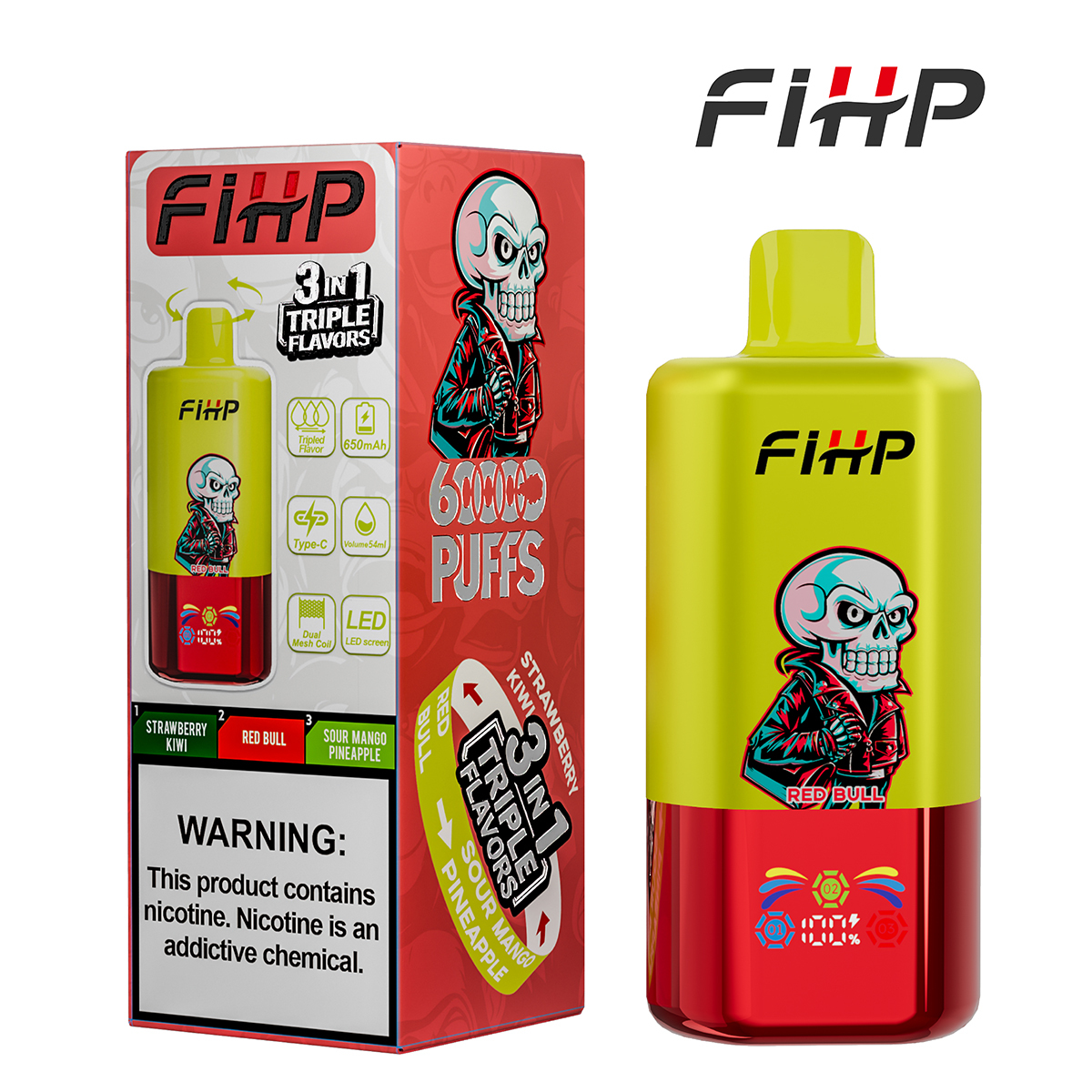 FIHP 3 IN 1 Disposable Vape 60k Puffs 20/50mg (CN Warehouse)