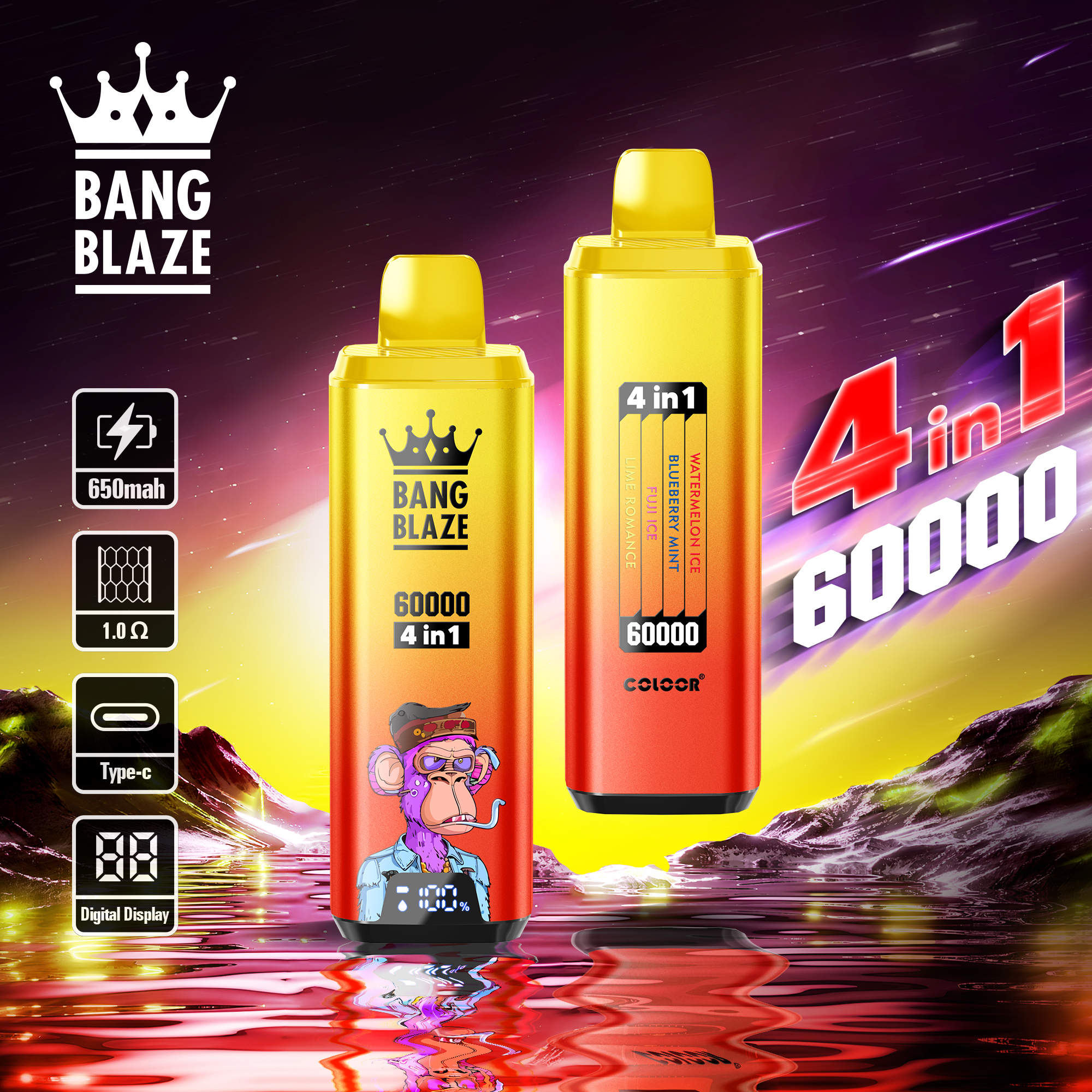 Bang Blaze 4 IN 1  Disposable Vape 60k Puffs (CN Warehouse)
