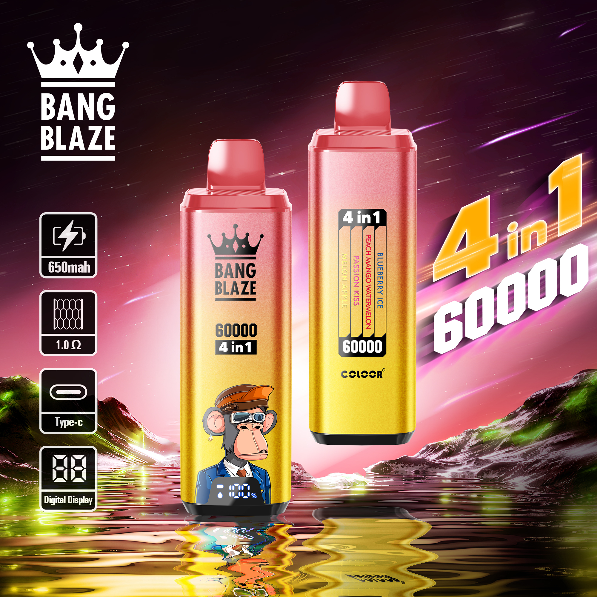 Bang Blaze 4 IN 1  Disposable Vape 60k Puffs (CN Warehouse)
