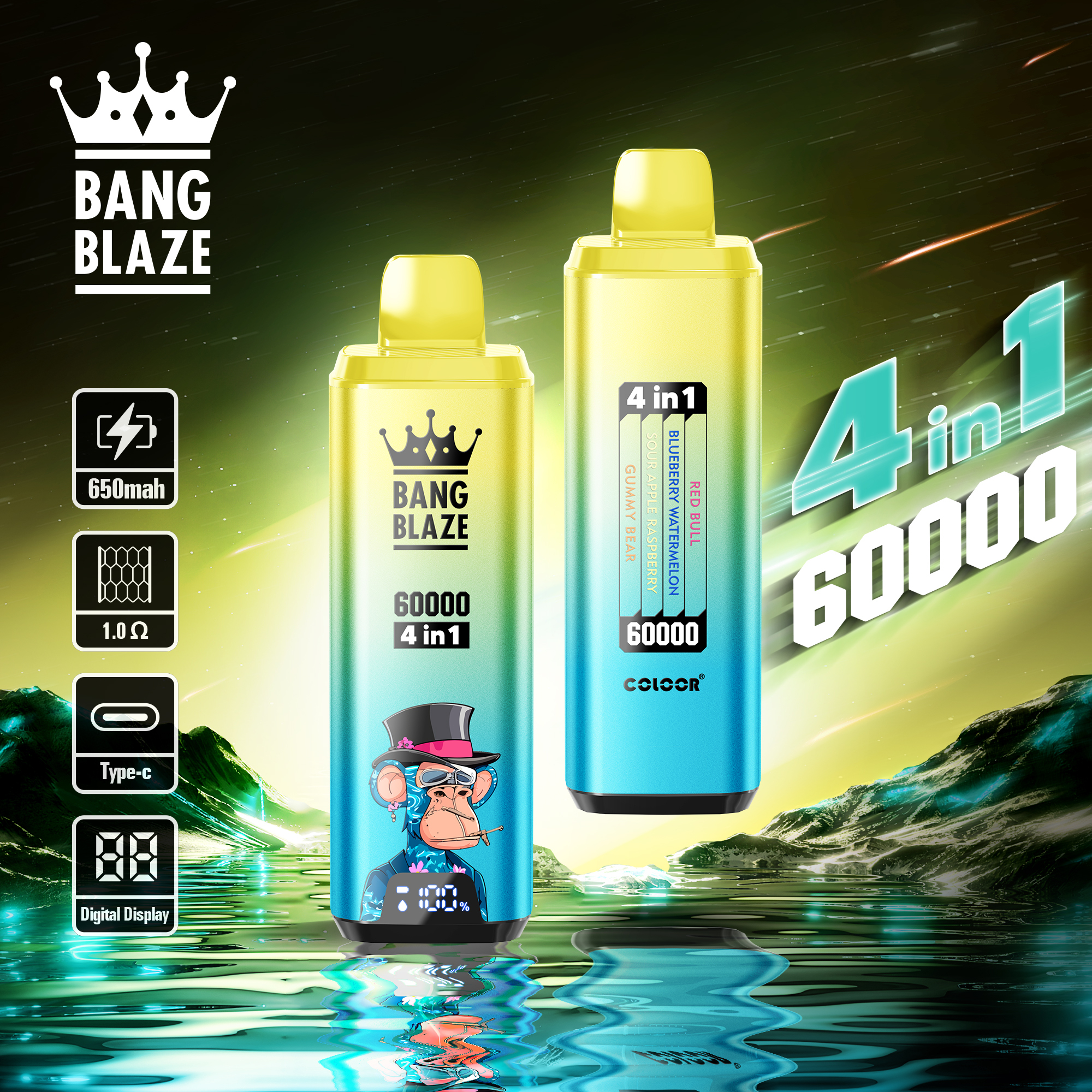 Bang Blaze 4 IN 1  Disposable Vape 60k Puffs (CN Warehouse)