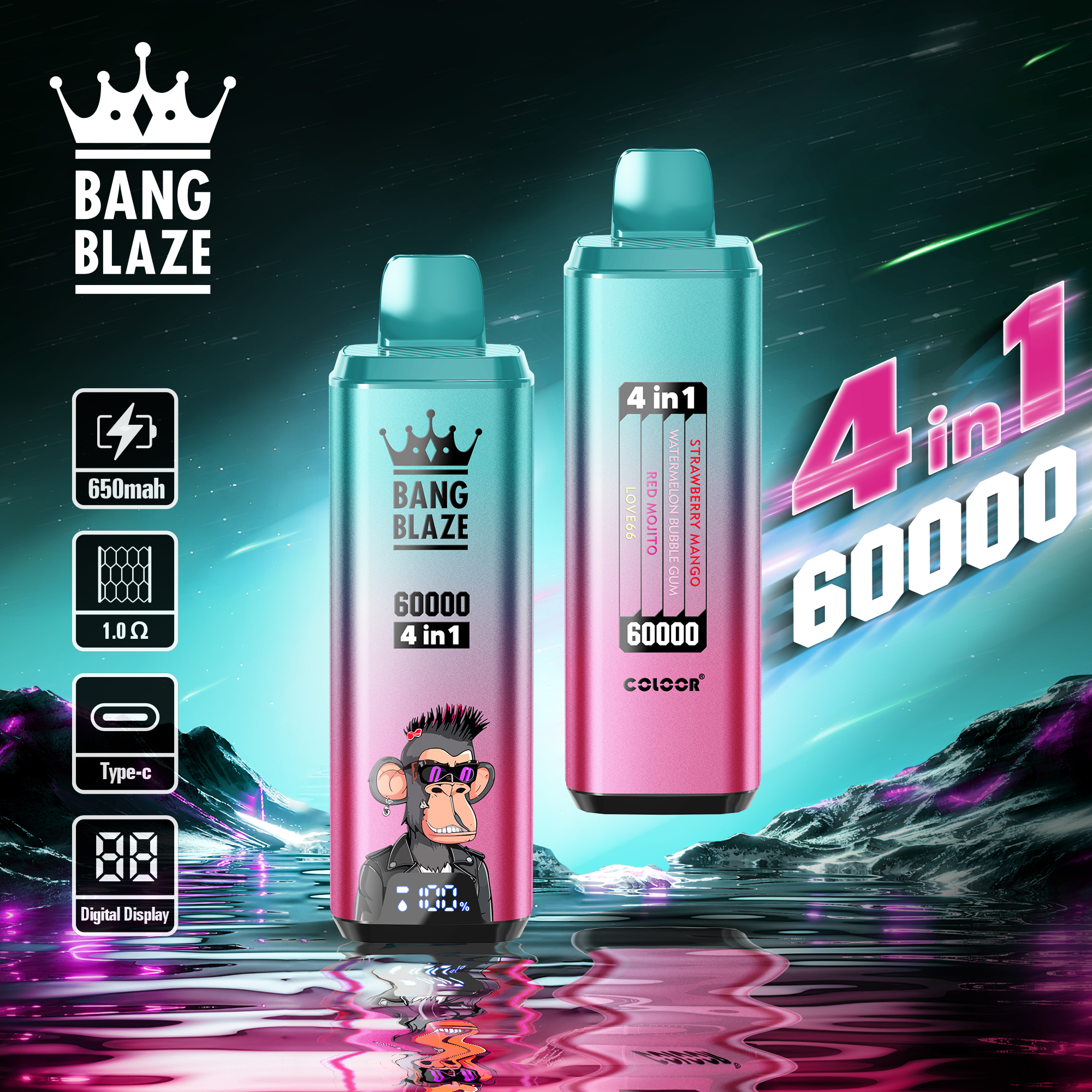 Bang Blaze 4 IN 1  Disposable Vape 60k Puffs (CN Warehouse)