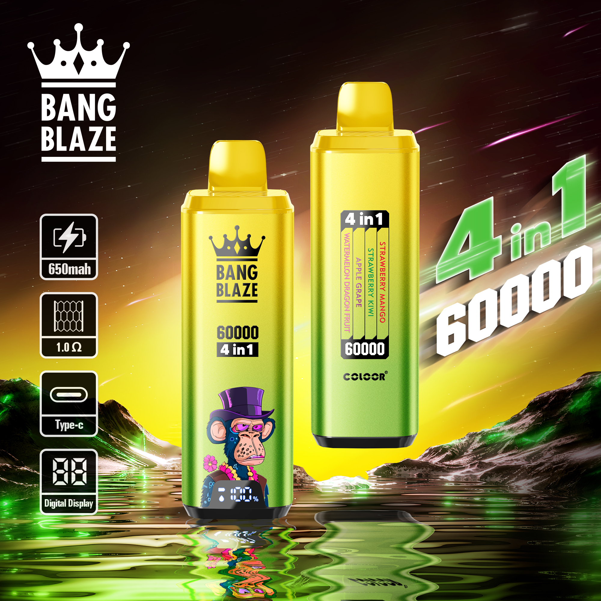 Bang Blaze 4 IN 1  Disposable Vape 60k Puffs (CN Warehouse)