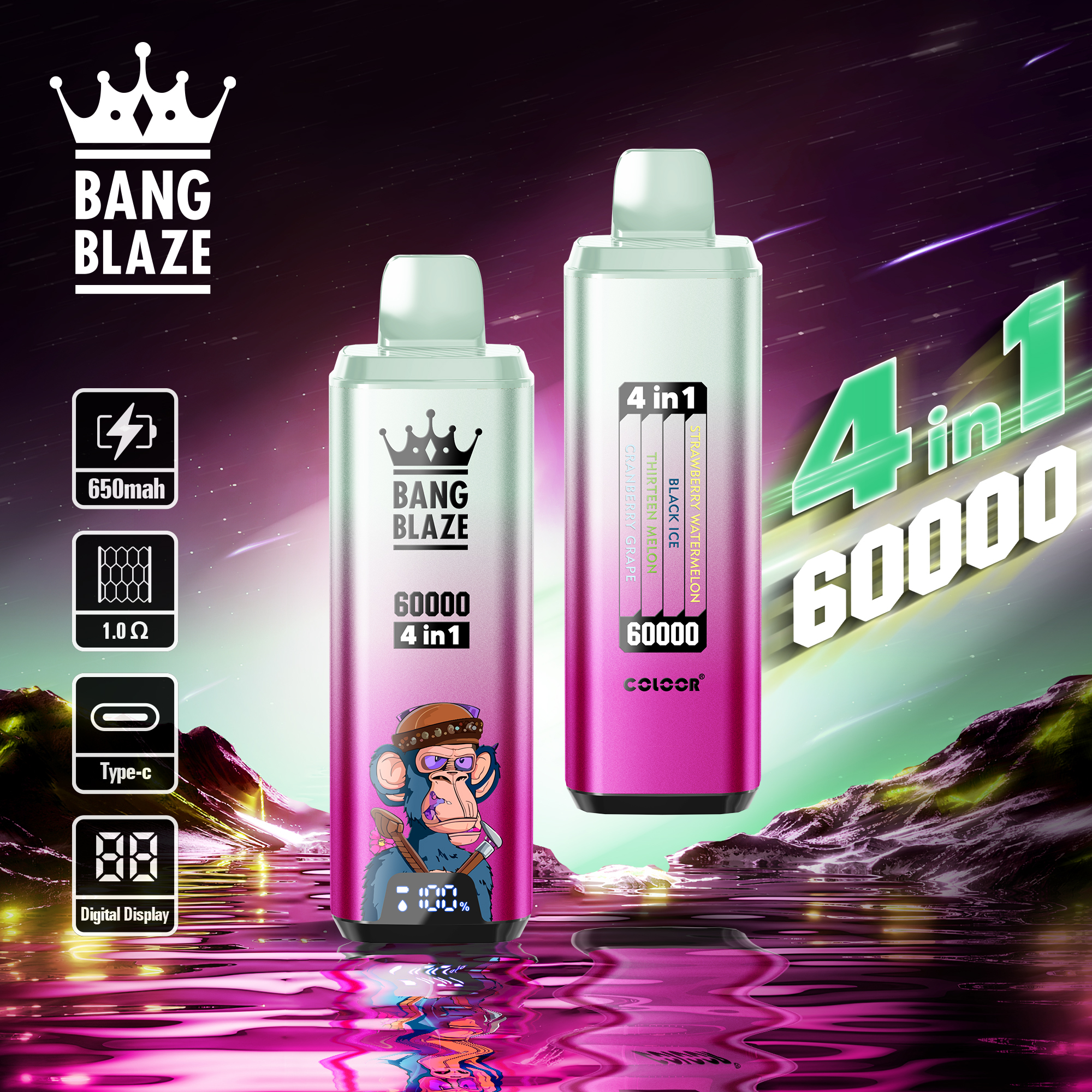 Bang Blaze 4 IN 1  Disposable Vape 60k Puffs (CN Warehouse)