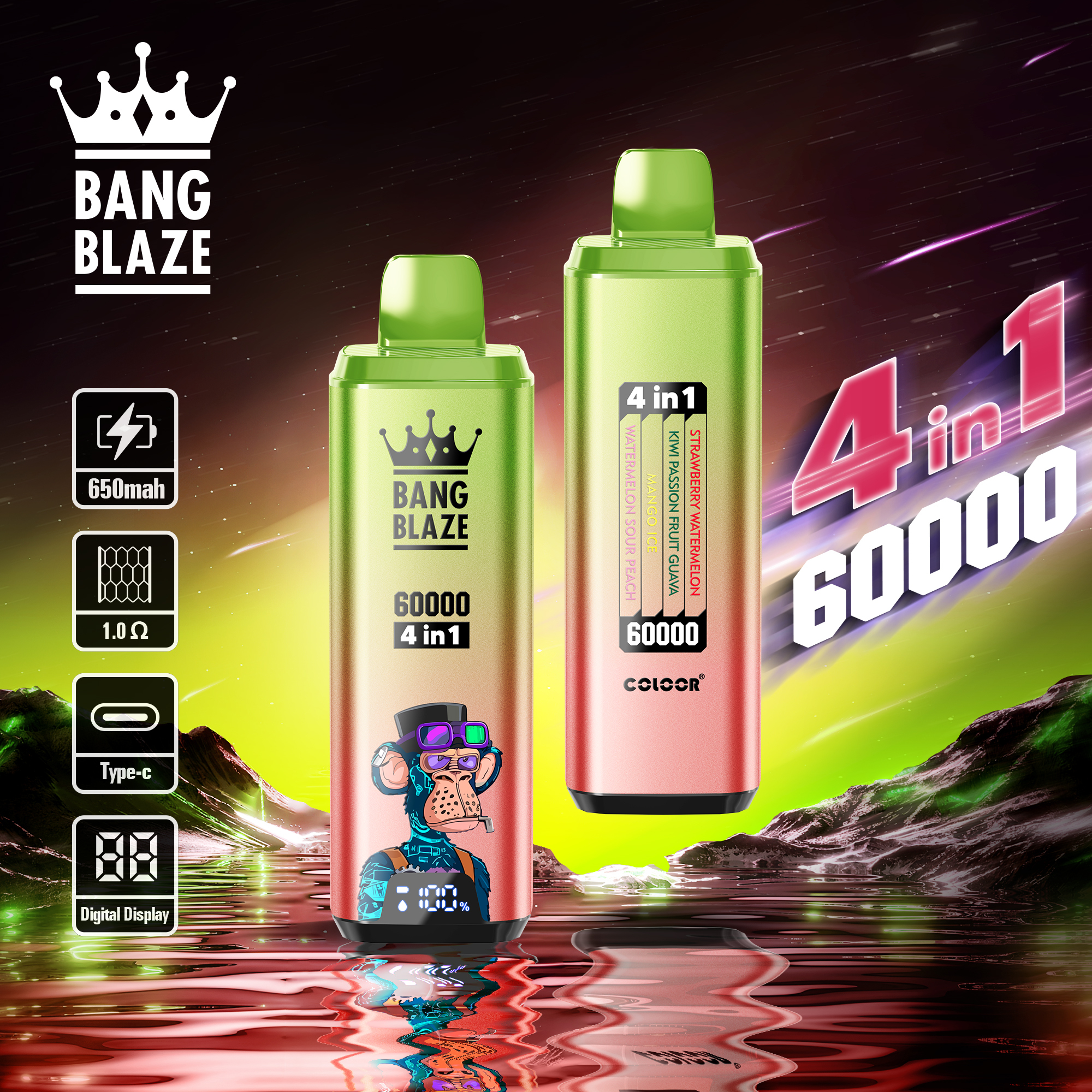Bang Blaze 4 IN 1  Disposable Vape 60k Puffs (CN Warehouse)