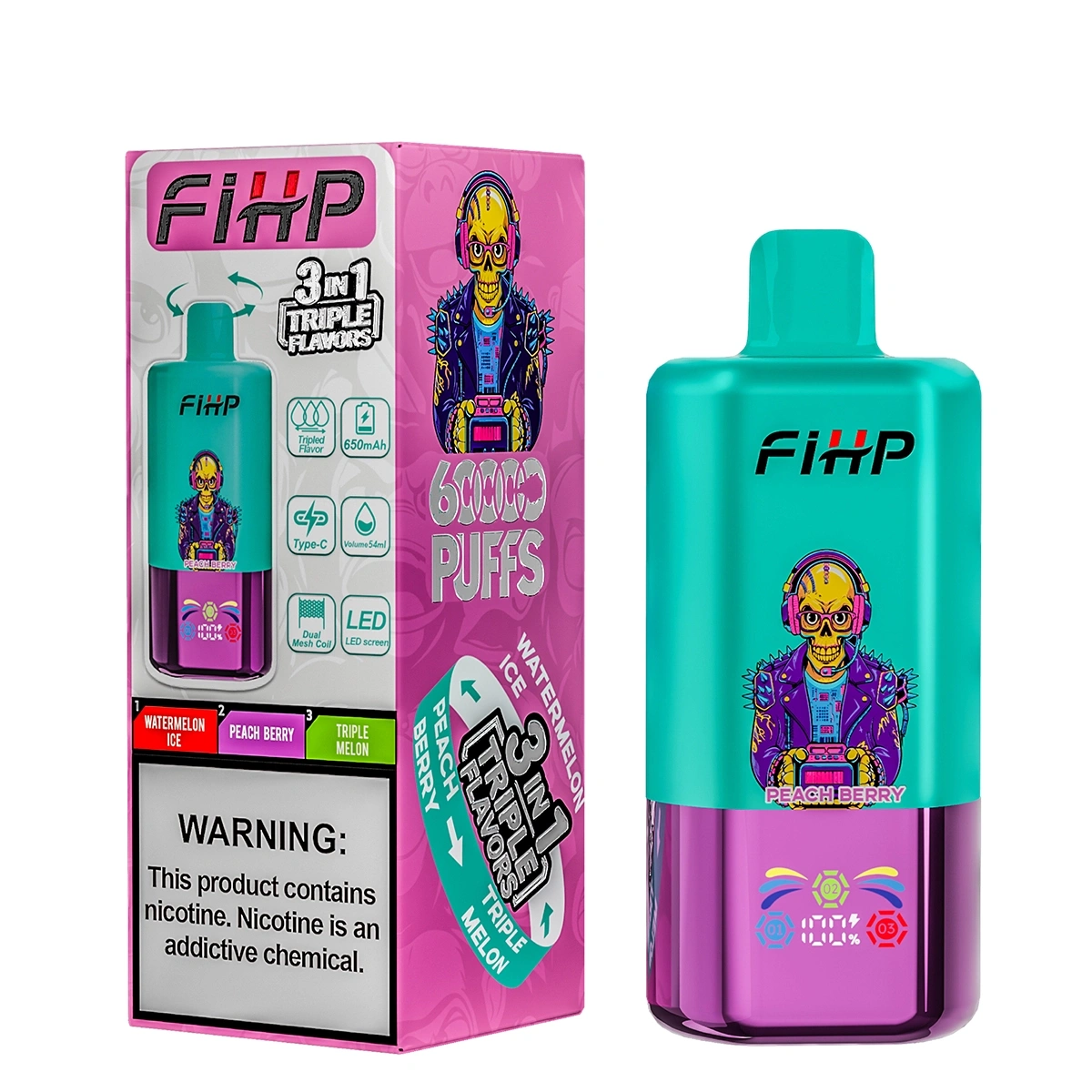 FIHP 3 IN 1 Disposable Vape 60k Puffs 20/50mg (CN Warehouse)