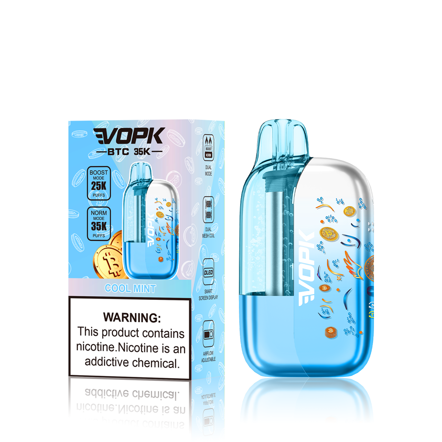 VOPK BTC 25K/35K Dual Mode  Disposable Vape 50mg (CN Warehouse)