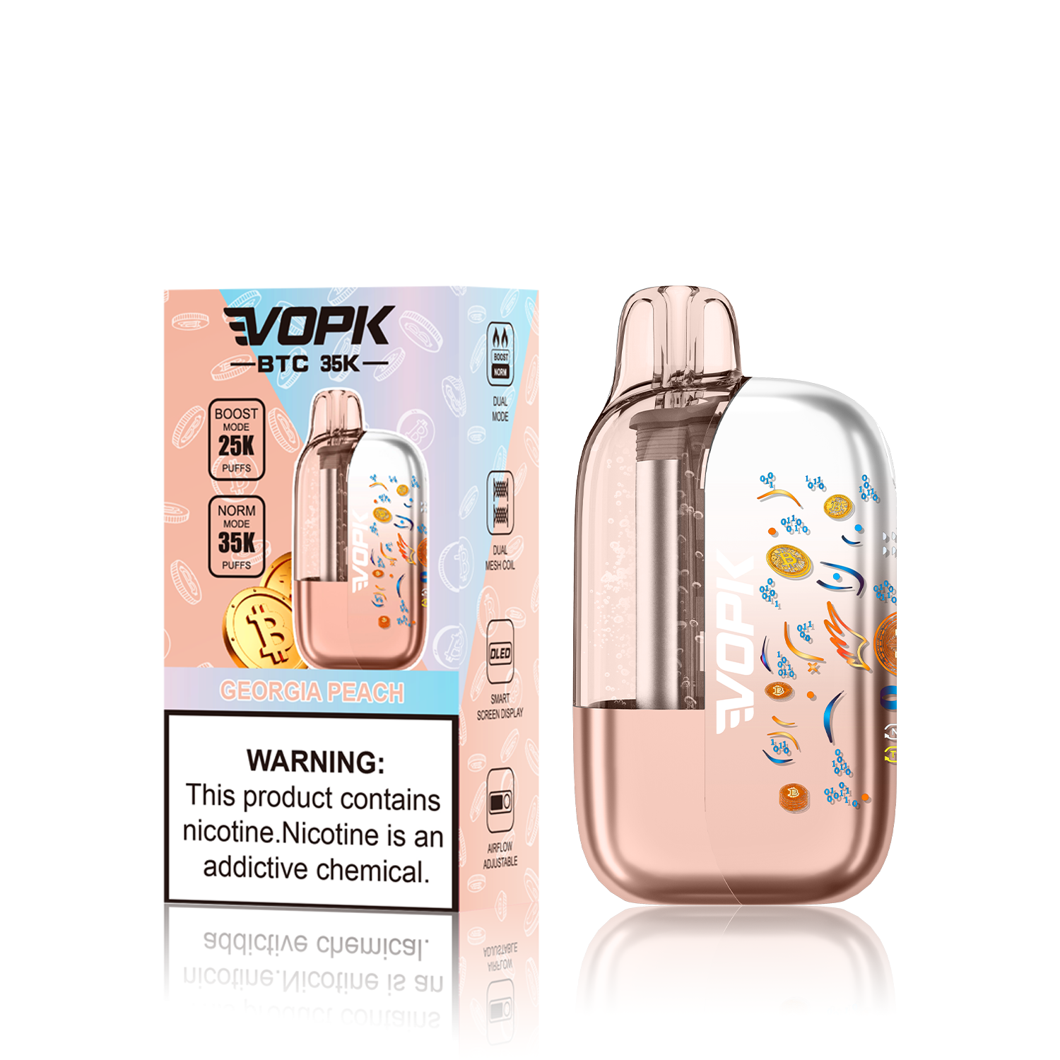 VOPK BTC 25K/35K Dual Mode  Disposable Vape 50mg (CN Warehouse)