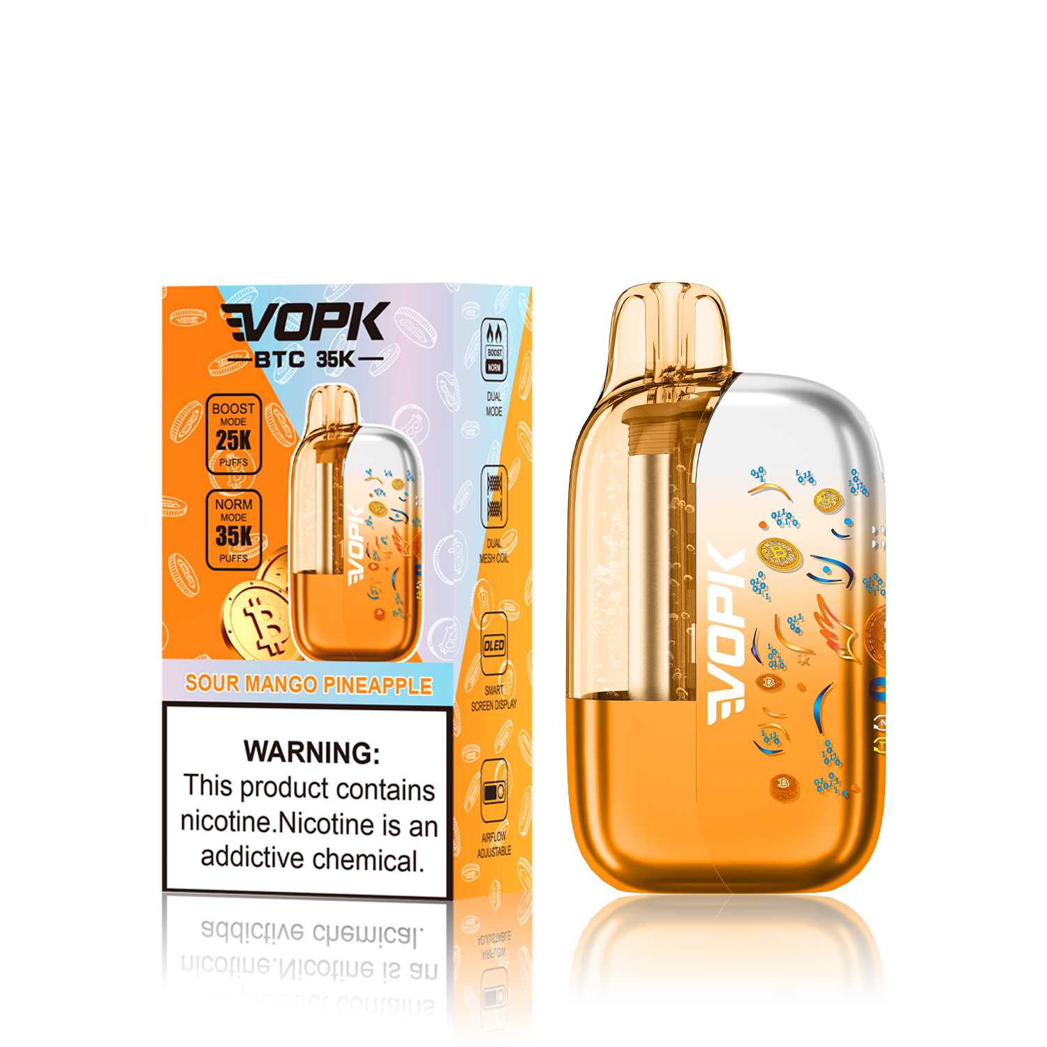 VOPK BTC 25K/35K Dual Mode  Disposable Vape 50mg (CN Warehouse)