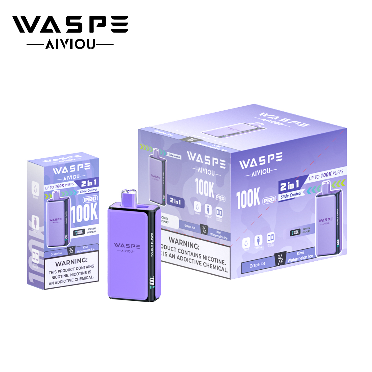 WASPE Double Flavor Pro 100K Puffs Disposable Vape