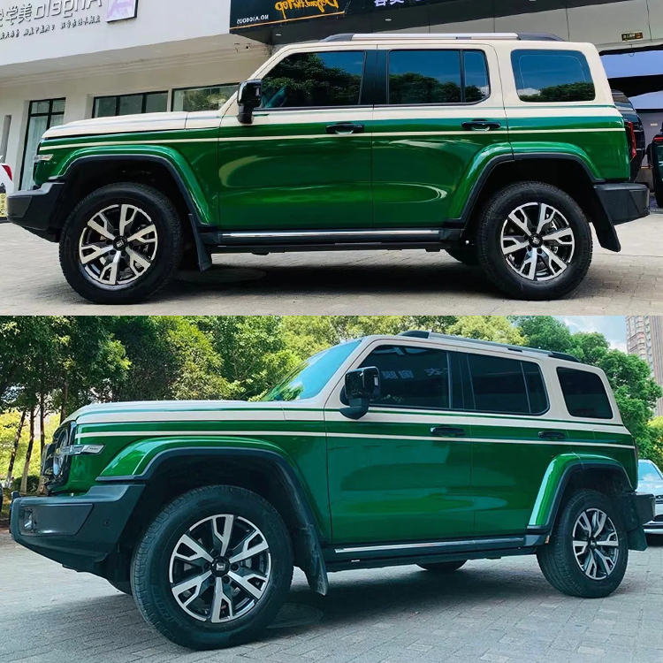 PET Michelin Orchid + PET Crystal Forest Green (Double Colormatching)