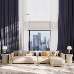Modern Corner white leather tufted Sofa  Luxury Upholstered L-Shaped Couch for Living Room, Soft Comfortable Seating