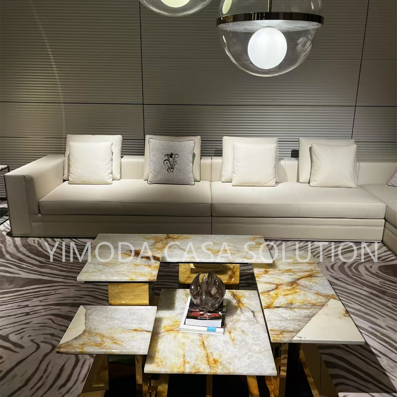 Luxury Modern White Leather Sofa, Elegant led sofa Style White Upholstery L shaped sectional sofa Living Room Furniture