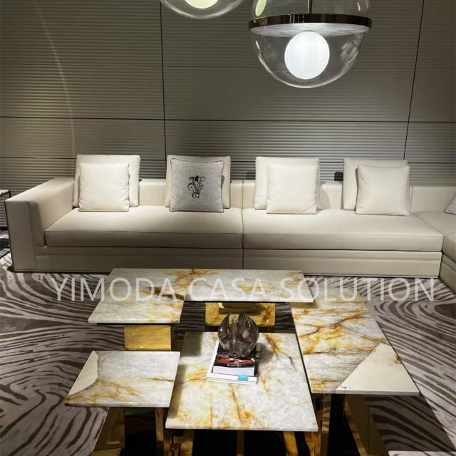 Luxury Modern White Leather Sofa, Elegant led sofa Style White Upholstery L shaped sectional sofa Living Room Furniture