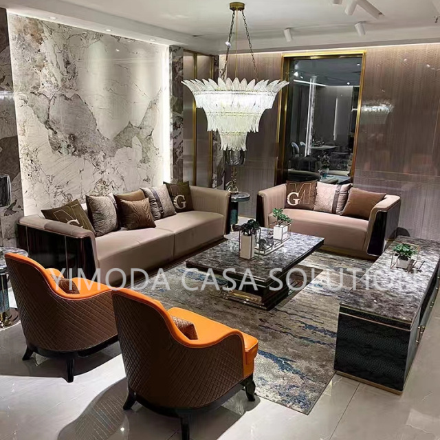 Modern Italian Luxury Design Modular Sofa Villa Living Room Furniture 1123 seater sofa living room Sofa Set