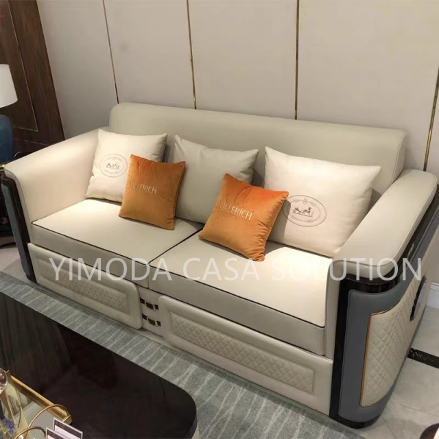 Villa Designs Modern Style Light Luxury Living Room Furniture white leather Set Customize 1123 seater Sofas Home Furniture