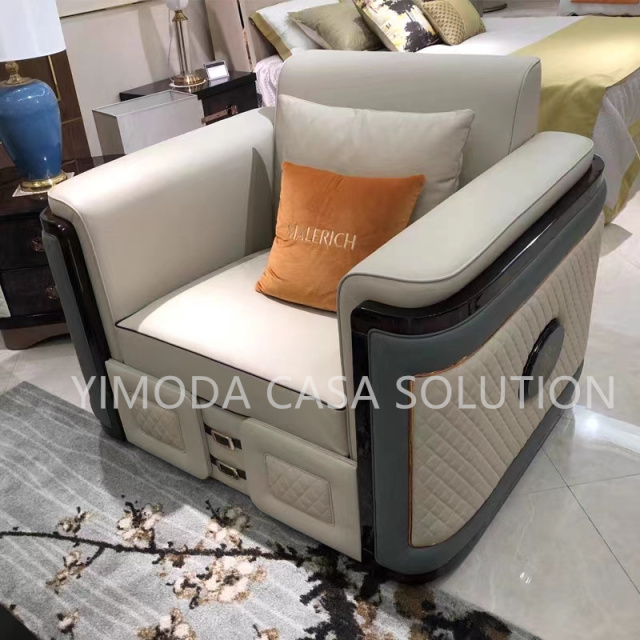Villa Designs Modern Style Light Luxury Living Room Furniture white leather Set Customize 1123 seater Sofas Home Furniture