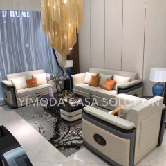 Villa Designs Modern Style Light Luxury Living Room Furniture white leather Set Customize 1123 seater Sofas Home Furniture