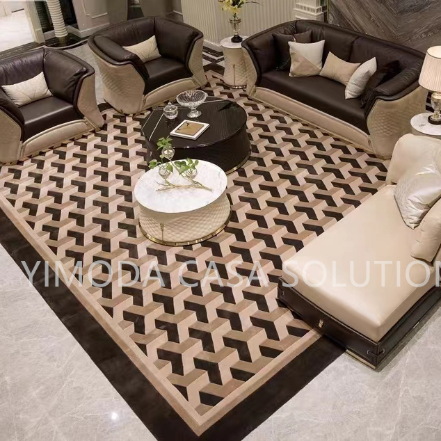 Villa Designs Modern Style Light Luxury Living Room Furniture Set Customize Blackl White leather contrast color leather Sofas for Sale Home Furniture