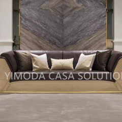 Villa Designs Modern Style Light Luxury Living Room Furniture Set Customize Blackl White leather contrast color leather Sofas for Sale Home Furniture