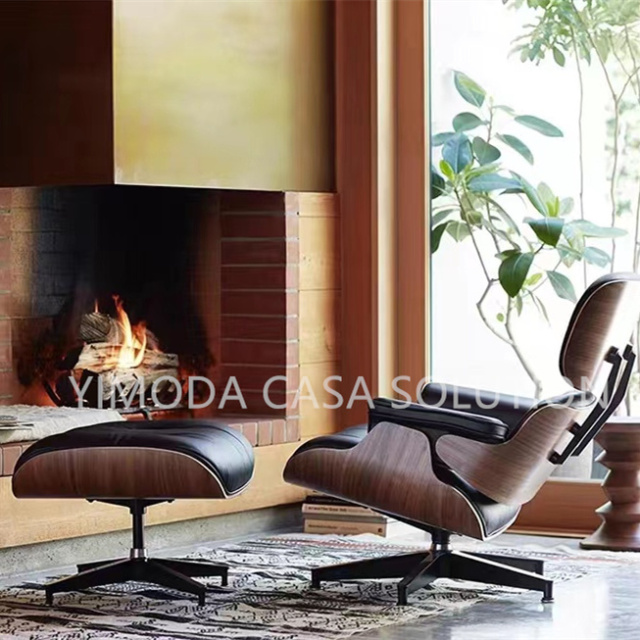 Contemporary Modern chesterfield white leather armchair with wood veneer back Living Room leisure white leather armsofa with footstool
