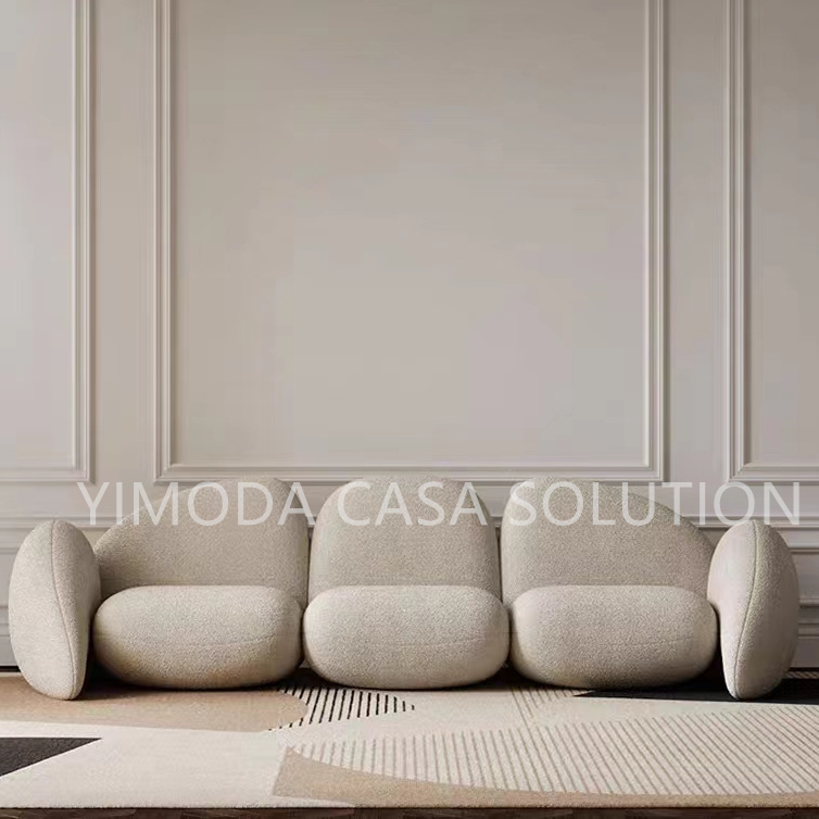 Italian Light Luxury designer art black velvet Sofa Living Room Small High-end Villa Modern Simple Black Art Sofa