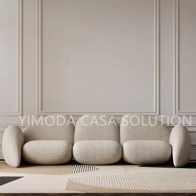Italian Light Luxury designer art black velvet Sofa Living Room Small High-end Villa Modern Simple Black Art Sofa