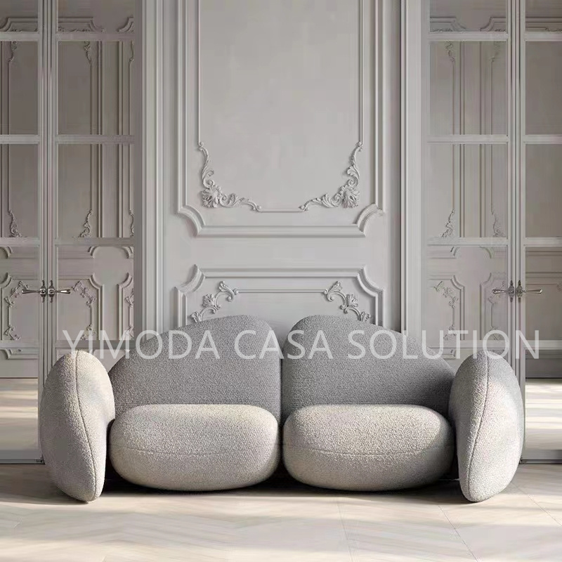 Italian Light Luxury designer art black velvet Sofa Living Room Small High-end Villa Modern Simple Black Art Sofa