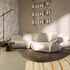 Italian Light Luxury designer art black velvet Sofa Living Room Small High-end Villa Modern Simple Black Art Sofa