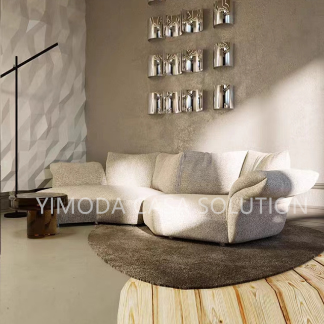 Italian Light Luxury designer art black velvet Sofa Living Room Small High-end Villa Modern Simple Black Art Sofa
