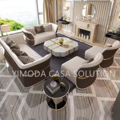 Italian Modern Luxury Modular Sectional 1123 seater white green leather Sofa Set in Genuine Leather for Villa & Hotel Living Rooms