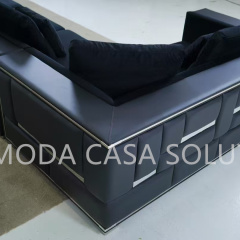 Modern Minimalist Small-sized Living Room Home Sofa, L shape silver metal black velvet villa Modern Sofa, Customizable Furniture Combination Sofa