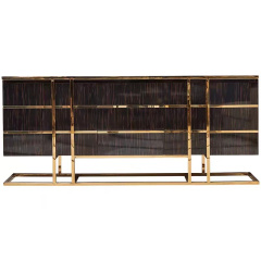 Modern Black Glossy Wood Golden metal decor Dining Cabinet Buffet Cabinet Dining Room Living Room Antique Black Golden Sideboards