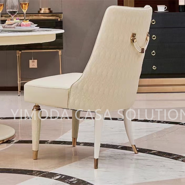 Luxury Design Round White Marble top Dining Table 6 Seats Luxury Golden Stainless Steel Frame Rectangle Marble Dining Table