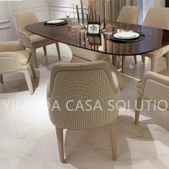 Customizable Luxury High Quality Travertine Marble Dining Table Modern Design 6 8-Seater Handcrafted Furniture for Dining Rooms