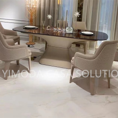 Customizable Luxury High Quality Travertine Marble Dining Table Modern Design 6 8-Seater Handcrafted Furniture for Dining Rooms
