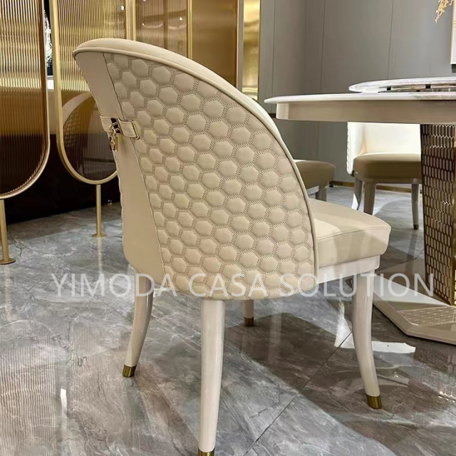 Customizable Modern White Marble Round Dining Table Special luxury round white marble top dining table with golden base